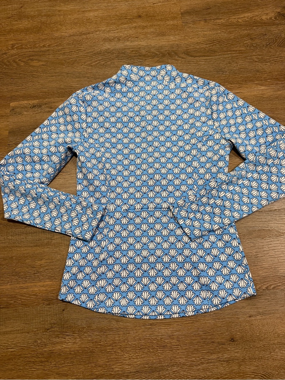 Sigrid Olsen Golf & Tennis Blue Floral Quarter Zip Pullover Top Size Small - Picture 7 of 8